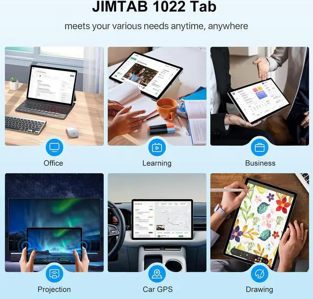 Alt view image 6 of 7 - JIMTAB 2024 Tablet Quad-Core 10.1 inch Android Tablet, 4GB+32GB ROM 512GB Expand, Include Type C Adapter, Keyboard, Dual Speaker, Dual Camera, WiFi, Bluetooth, Google Certificated Tablet