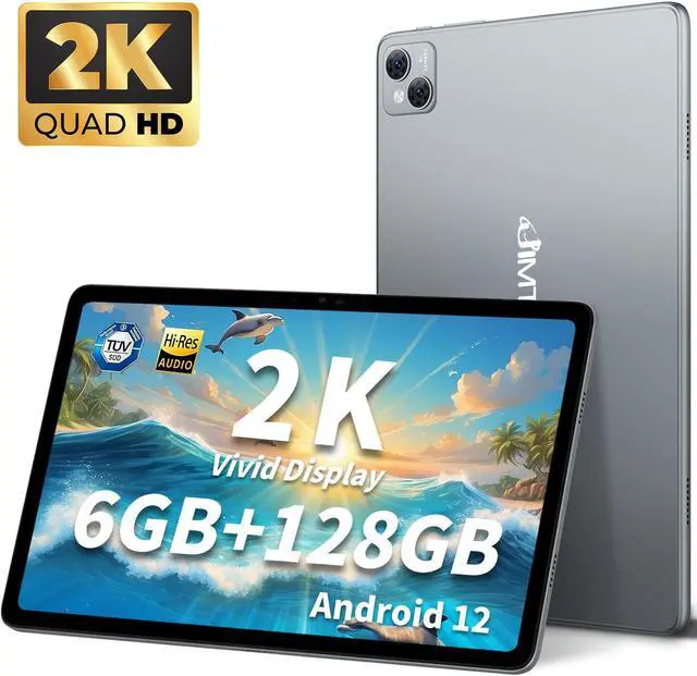 Main image of JIMTAB 10.4 inch 2K Tablet, 6GB RAM 128GB ROM Powerful Octa Core CPU, 2000 * 1200 2K Screen Android 12 Tablet PC, 5+13MP Dual Camera, BT5.0, Dual Speakers Computer Tablet Google Certificated