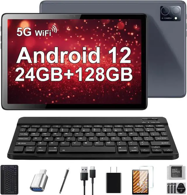 Alt view image 5 of 11 - JIMTAB Android Tablet Octa Core 8 Threads 10 inch Android Tablets, 24GB RAM 128GB ROM Business Game Teach Tablet Include Adapter, Keyboard, Stylus, GPS, WiFi, BT, Google Certificated (Blue Grey)