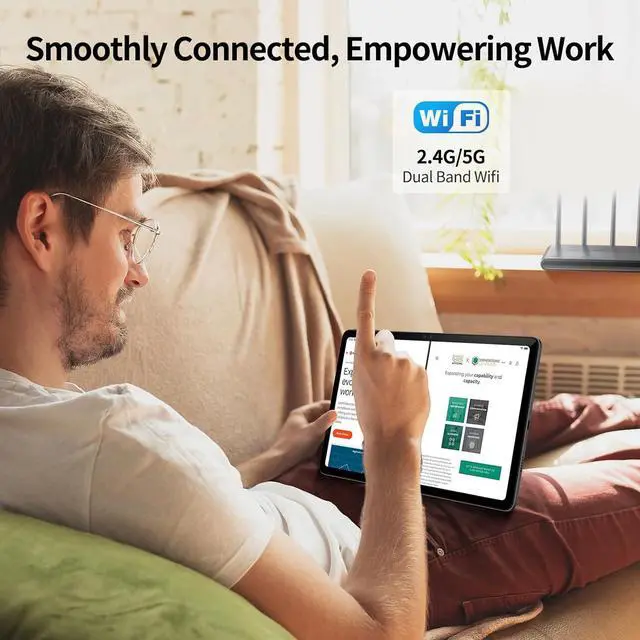 Alt view image 9 of 11 - JIMTAB Android Tablet Octa Core 8 Threads 10 inch Android Tablets, 24GB RAM 128GB ROM Business Game Teach Tablet Include Adapter, Keyboard, Stylus, GPS, WiFi, BT, Google Certificated (Blue Grey)