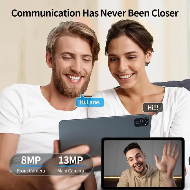 Alt view image 10 of 11 - JIMTAB Android Tablet Octa Core 8 Threads 10 inch Android Tablets, 24GB RAM 128GB ROM Business Game Teach Tablet Include Adapter, Keyboard, Stylus, GPS, WiFi, BT, Google Certificated (Blue Grey)