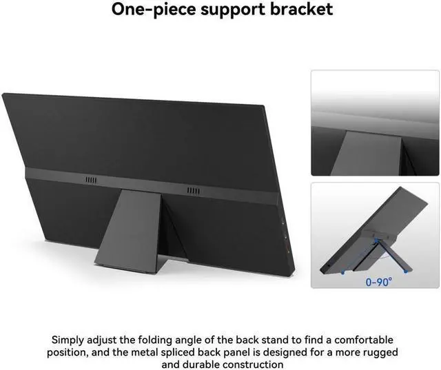 Alt view image 7 of 7 - JIMTAB Portable Monitor 15.6" IPS, FHD 1080P HDR monitor 100% sRGB gaming Monitor with Mini HDMI USB-C Second External Monitor dual speakers for laptop Desktop Phones Tablet PS5/4 Xbox Switch