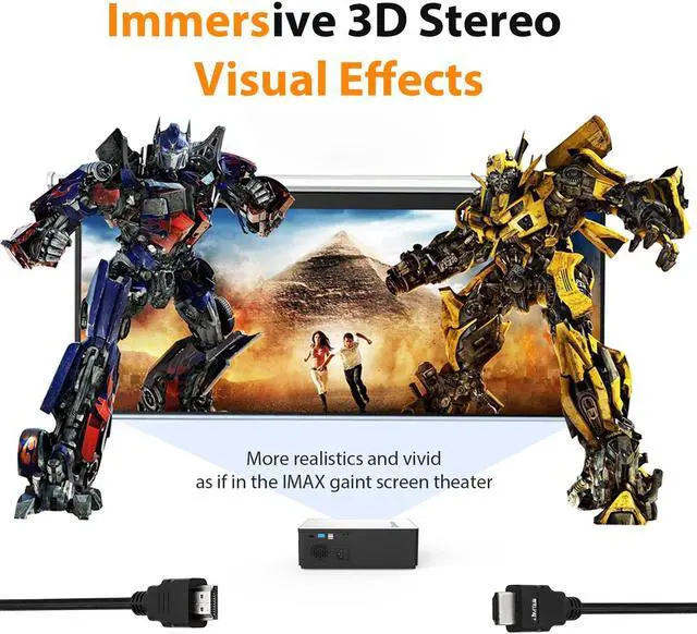 Alt view image 6 of 7 - JIMTAB HDMI Cable, 1.5M/5Feet 8K/4K High Speed HDMI Cable 2 Pack, 48Gbps 1080P Super High-Speed HDMI 2.1 3D / for Fire TV, Apple TV, UHD HDR TV, ps3, ps4, Xbox, PC (5 Feet 2Pack)