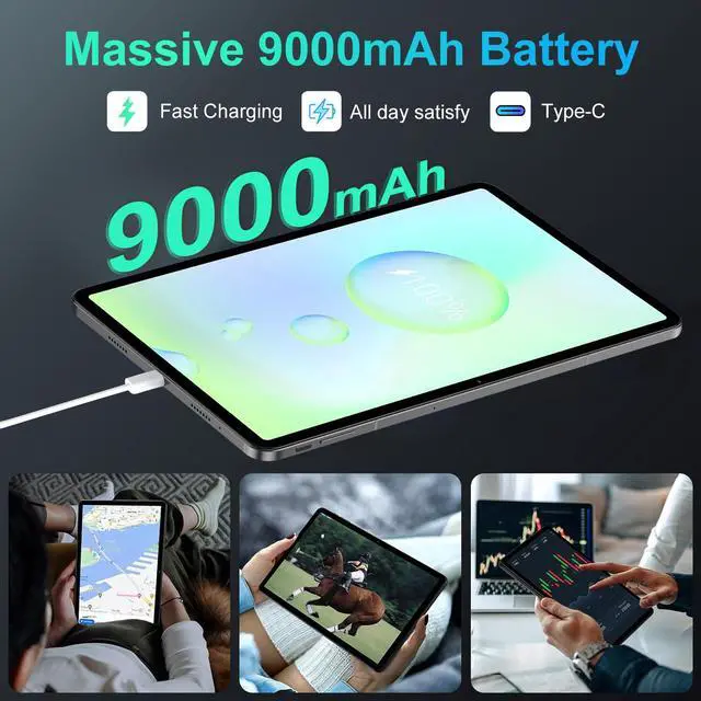 Alt view image 6 of 7 - JIMTAB 2K Vivid Tablet, Smooth HD 4K video 11" Android 14 Tablets, 18GB+128GB Octa Core Gaming Tablet, 13+5MP Camera, Large 9000mAh, Hi-Res Stereo 4 Speakers, Split Screen, Face Recognition