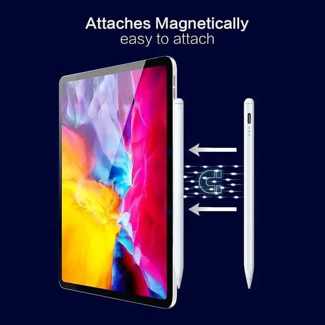 Alt view image 6 of 7 - JIMTAB Apple Pencil for iPad, 13 mins Fast Charging Apple iPad Pencil with Palm Rejection, 4 lights battery level, Compatible with Windows, IOS, Android and Touch-screen Laptops, Tablet, Mobile Phones