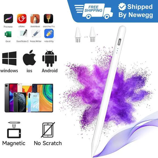 Main image of JIMTAB Apple Pencil for iPad, 13 mins Fast Charging Apple iPad Pencil with Palm Rejection, 4 lights battery level, Compatible with Windows, IOS, Android and Touch-screen Laptops, Tablet, Mobile Phones