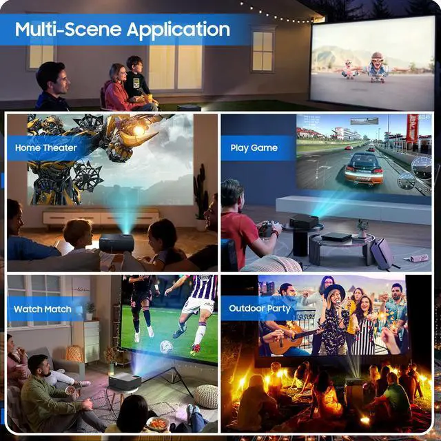 Alt view image 7 of 7 - JIMTAB 2025 High Performance 1080P Video Projector, M18 PRO Upgrade 21000 Lux 5G WiFi HD Projector Support AV, VGA, USB, HDMI, Compatible with TV, TVbox, PS, Xbox, Laptop, iPhone and Android