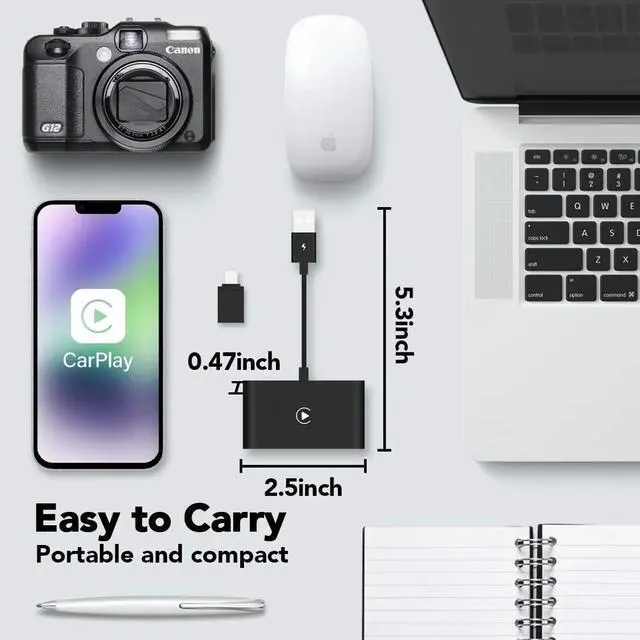 Alt view image 5 of 7 - 2024 Upgrade Wireless Carplay Adapter Usb Plug & Play Apple Carplay Wireless Adapter Black