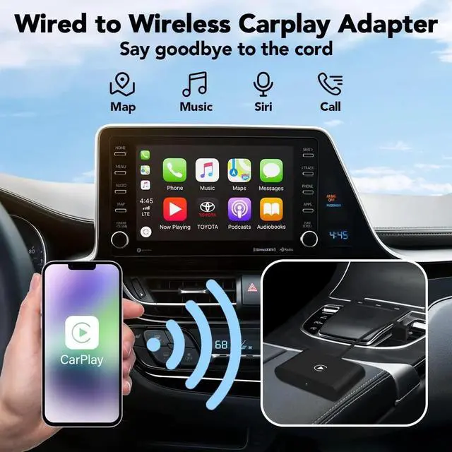 Alt view image 2 of 7 - 2024 Upgrade Wireless Carplay Adapter Usb Plug & Play Apple Carplay Wireless Adapter Black