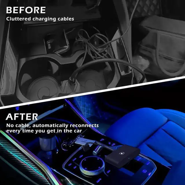 Alt view image 7 of 7 - 2024 Upgrade Wireless Carplay Adapter Usb Plug & Play Apple Carplay Wireless Adapter Black