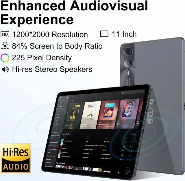 Alt view image 3 of 7 - JIMTAB Android Tablets Octa Core 8 Threads High Performance 11 inch Android Tablet, 12GB RAM 128GB ROM 3 in 1 Business Game Teaching Tablet Include Bluetooth Keyboard, Stylus, USB C Adapter, GPS, WiFi