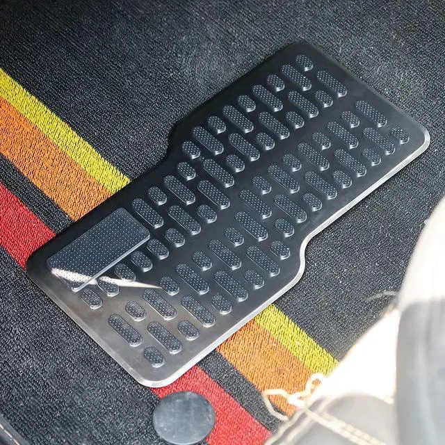 Alt view image 5 of 7 - Stainless Steel Car Wear-resistant Pedal Anti Slip Metal Brake Pad Thickened Pedal Main Cab Metal Repair Protective Foot Mat