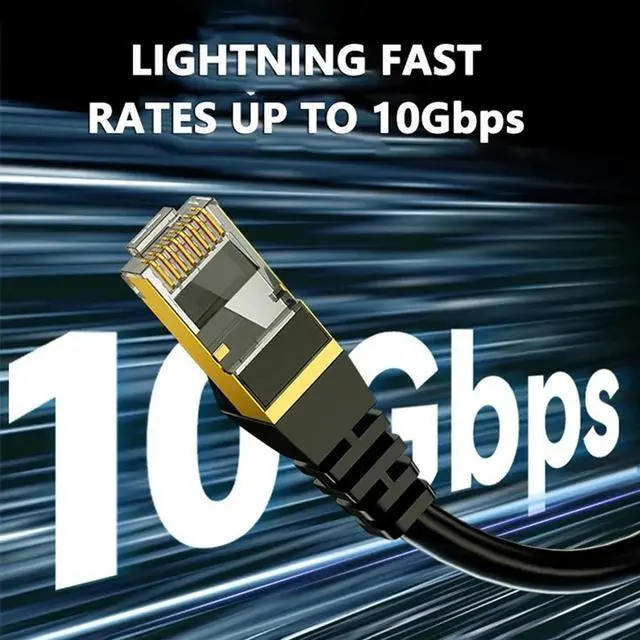 Main image of 10Gbps Cat 7 Shielded Ethernet RJ45 LAN Network Cable Cat7 Flat Patch For Modem Router Loptop PC 10 20 30 50 100 200 300 400 FT