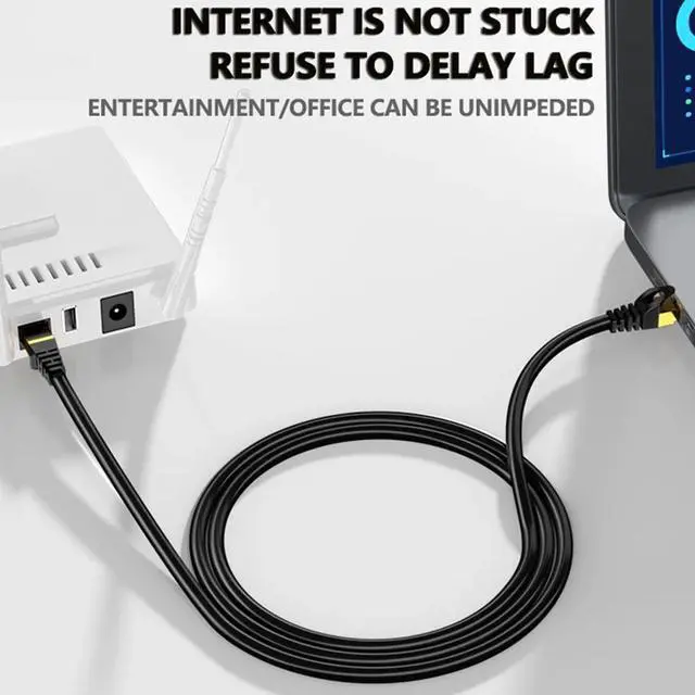 Alt view image 6 of 7 - 10Gbps Cat 7 Shielded Ethernet RJ45 LAN Network Cable Cat7 Flat Patch For Modem Router Loptop PC 10 20 30 50 100 200 300 400 FT