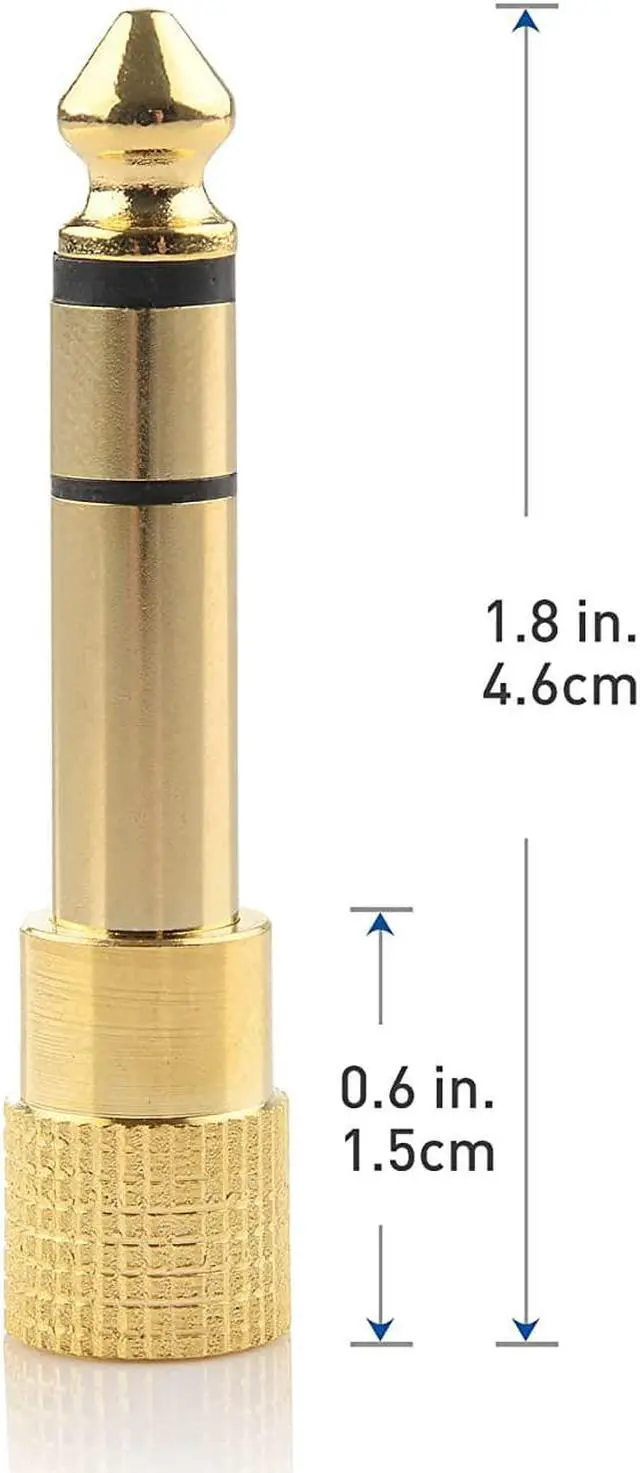 Alt view image 7 of 7 - 5-Pack 1/4 to 1/8 Headphone Adapter 6.35mm to 3.5mm Adapter Male to Female Gold Plated Stereo Headphone 3.5mm to 1/4 Adapter