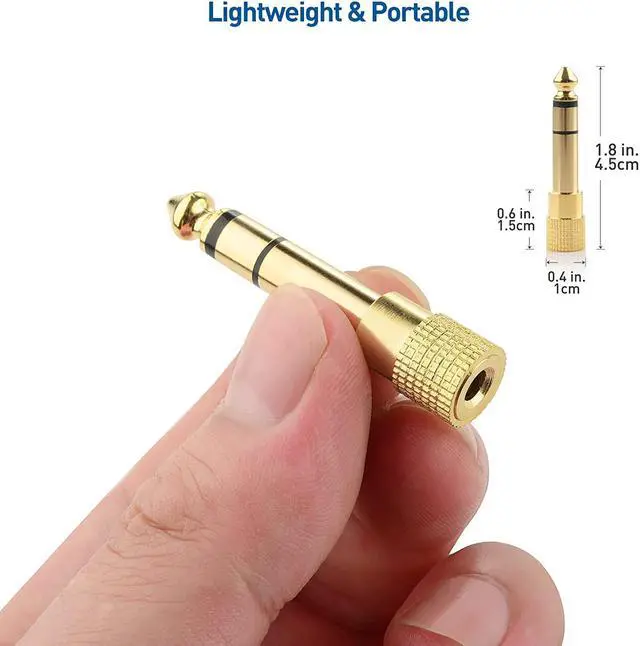 Alt view image 5 of 7 - 5-Pack 1/4 to 1/8 Headphone Adapter 6.35mm to 3.5mm Adapter Male to Female Gold Plated Stereo Headphone 3.5mm to 1/4 Adapter