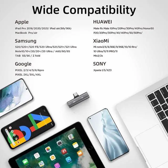 Alt view image 6 of 7 - USB C Headphone Adapter 2 in 1 USB C to 3.5mm Headphone Jack HiFi DAC with 27W Fast Charging Dongle Adapter Compatible for iPhone 15 15Pro 15promax  Galaxy S23 S22 S21 S20+ Note 20 Pixel 6/5