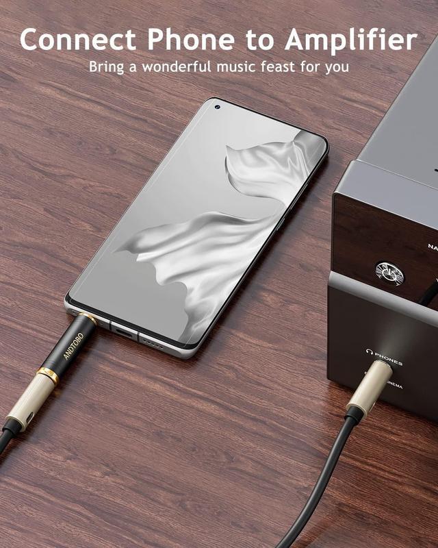 Alt view image 6 of 7 - 1/4 to 3.5 mm Stereo Pure Copper Headphone Adapter 3.5 mm(1/8) Plug Male to 6.35 mm (1/4) Jack Female Stereo Adapter for Headphone Amp Adapter Black 2-Pack