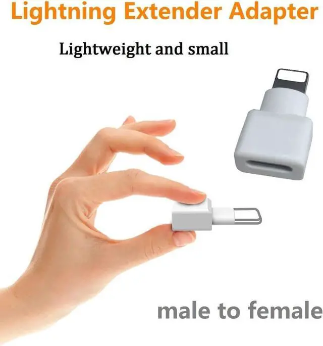 Alt view image 3 of 7 - 3Pack Lightning Extender Adapter  MFI Certified iPhone Charger Extension dongle Male to Female Dock Extender for iPhone 14 13 12 11 X XS XR 8 7 6 5 iHome Transfer Audio Video Data Charging