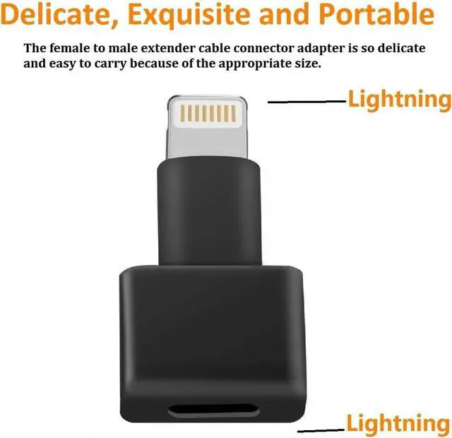 Alt view image 2 of 7 - 3Pack Lightning Extender Adapter  MFI Certified iPhone Charger Extension dongle Male to Female Dock Extender for iPhone 14 13 12 11 X XS XR 8 7 6 5 iHome Transfer Audio Video Data Charging