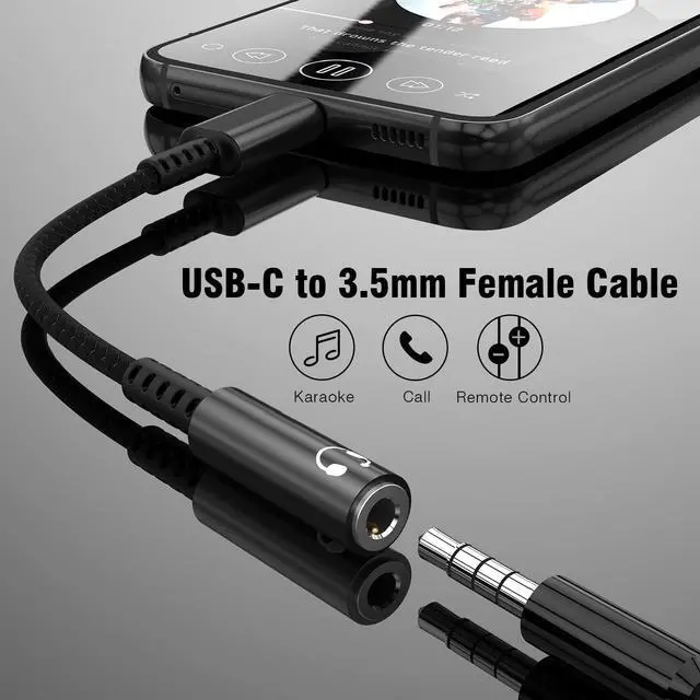 Alt view image 2 of 7 - USB C to 3.5mm Aux Headphones Jack Adapter 2Pack Type C to Headphones Audio Adapter Compatible with Pixel 4 3 2 XL Galaxy S22 S21 S20 Ultra S22+ Note 10 S10 S9 Plus iPad Pro