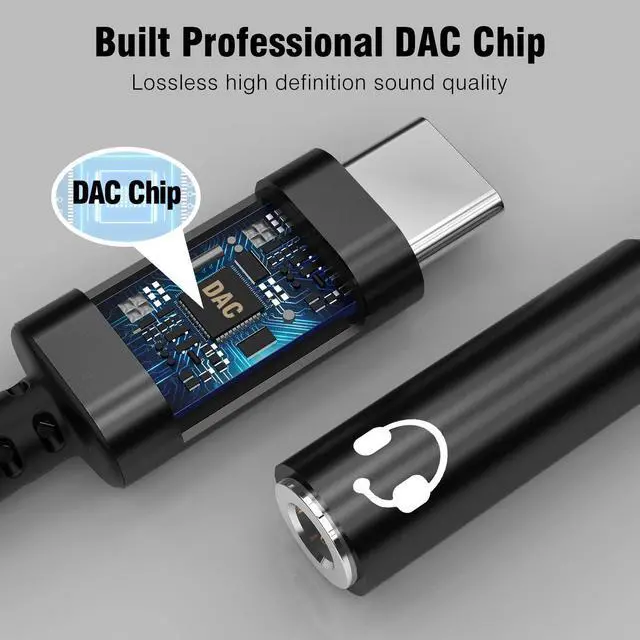 Alt view image 4 of 7 - USB C to 3.5mm Aux Headphones Jack Adapter 2Pack Type C to Headphones Audio Adapter Compatible with Pixel 4 3 2 XL Galaxy S22 S21 S20 Ultra S22+ Note 10 S10 S9 Plus iPad Pro