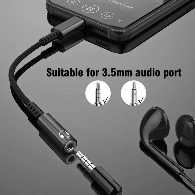Alt view image 6 of 7 - USB C to 3.5mm Aux Headphones Jack Adapter 2Pack Type C to Headphones Audio Adapter Compatible with Pixel 4 3 2 XL Galaxy S22 S21 S20 Ultra S22+ Note 10 S10 S9 Plus iPad Pro