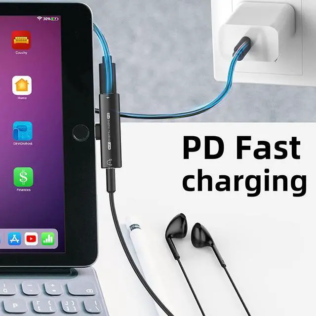 Alt view image 7 of 7 - USB C to 3.5mm Headphone and Charger Adapter 2-in-1 USB Type C to AUX Mic Jack Dongle Cable with PD 60W Fast Charging Compatible with Samsung Galaxy S20 S21+ S22 S23 Ultra Note 20 10 Pixel iPad Pro
