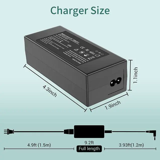 Alt view image 3 of 7 - Replacement for HP Laptop Computer Charger, 45W Smart Blue Tip AC Adapter for Pavilion Stream, 7.5ft Power Cord (19.5V 2.31A, 4.5mm Connector)