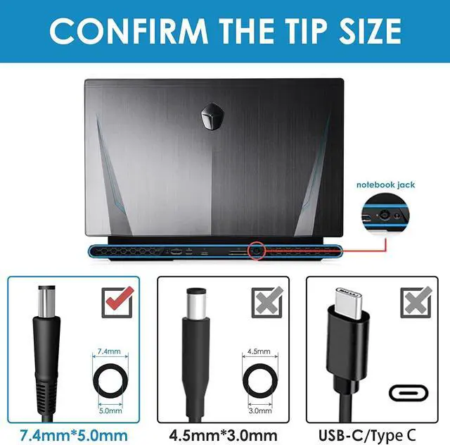 Alt view image 4 of 6 - New 180W AC Charger Fit for Dell G7 G5 Precision 7710 7720 7730 7740 7750 7760 7770 7670 7780 7560 7550 7540 7530 7520 7510 7680 7660 Laptop Power Adapter Supply