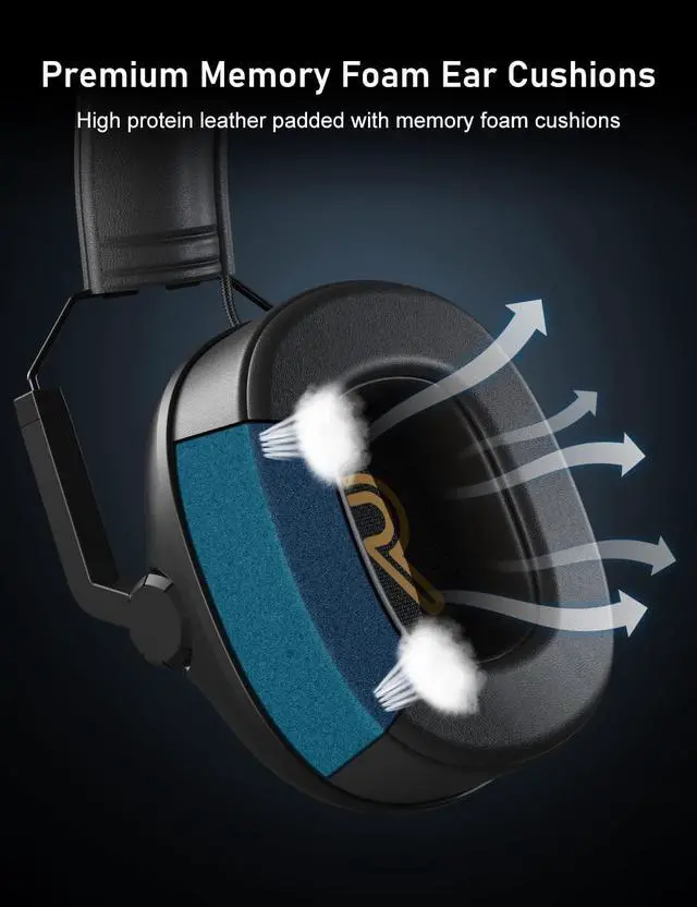 Alt view image 4 of 7 - SENZER SG500 Surround Sound Pro Gaming Headset with Noise Cancelling Microphone - Soft Memory Foam Padding - Portable Foldable Headphones for PC, PS4, PS5, Xbox One, Switch - Black