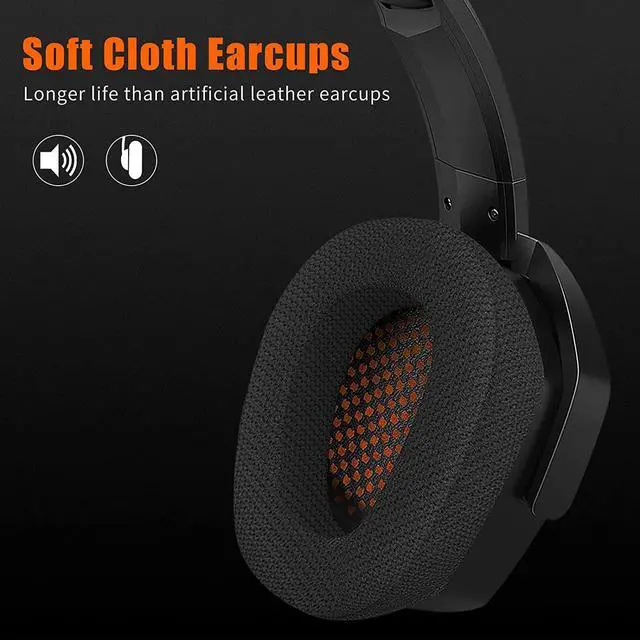 Alt view image 7 of 7 - NUBWO G06 Dual Wireless Gaming Headset with Microphone for PS5, PS4, PC, Mobile, Switch: 2.4GHz Wireless + Bluetooth - 100 Hr Battery - 50mm Drivers - Orange