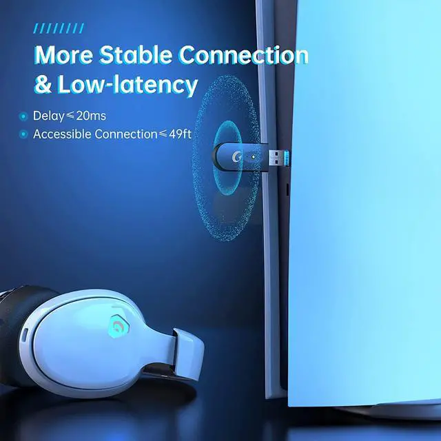 Alt view image 2 of 7 - Gtheos 2.4GHz Wireless Gaming Headset for PC, PS4, PS5, Mac, Nintendo Switch, Bluetooth 5.0 Gaming Headphones with Detachable Noise Canceling Microphone, Stereo Sound, 3.5mm Wired Mode for Xbox Series