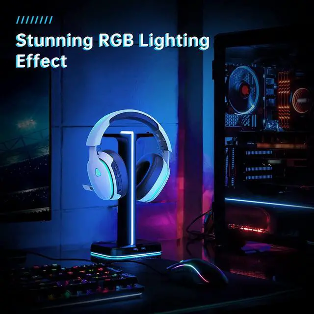 Alt view image 7 of 7 - Gtheos 2.4GHz Wireless Gaming Headset for PC, PS4, PS5, Mac, Nintendo Switch, Bluetooth 5.0 Gaming Headphones with Detachable Noise Canceling Microphone, Stereo Sound, 3.5mm Wired Mode for Xbox Series