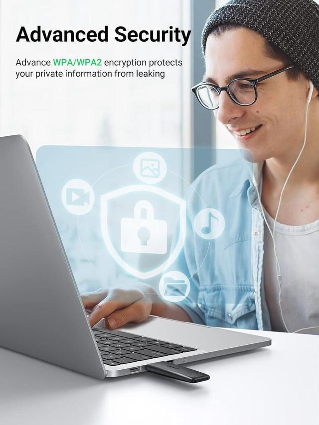 Alt view image 7 of 7 - UGREEN AC1300 USB WiFi Adapter 5G 2.4G Dual Band USB 3.0 WiFi Dongle for Desktop PC Mini Wireless Computer Network Adapter Compatible with Windows 11/10/8.1/8/7, MacOS 10.11 Above