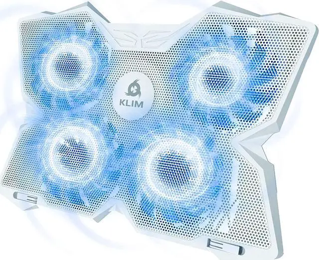 Main image of KLIM Wind Laptop Cooling Pad - More Than 500 000 Units Sold - New 2024 - The Most Powerful Rapid Action Cooling Fan - Laptop Stand with 4 Cooling Fans at 1200 RPM - USB Fan - PS5 PS4 - Full White