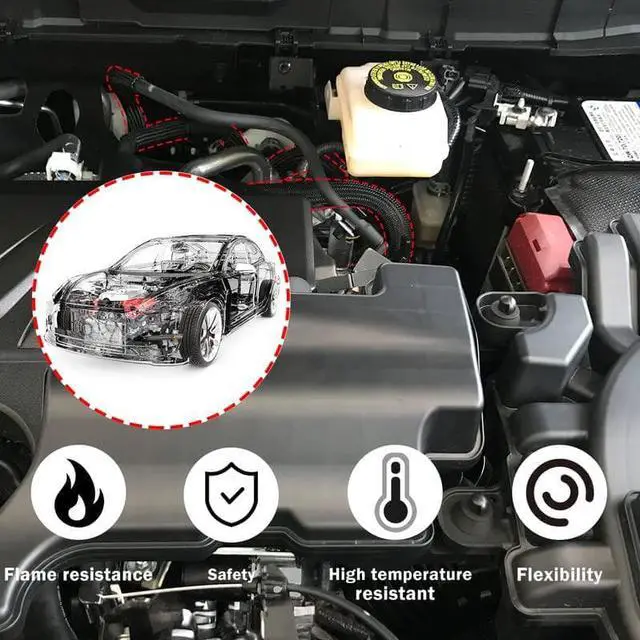 Alt view image 4 of 7 - Expandable Braided Sleeving 300Ft-1/2 inch Wire Loom, Aibole Braided Cable Sleeve Wire Wrap,Black