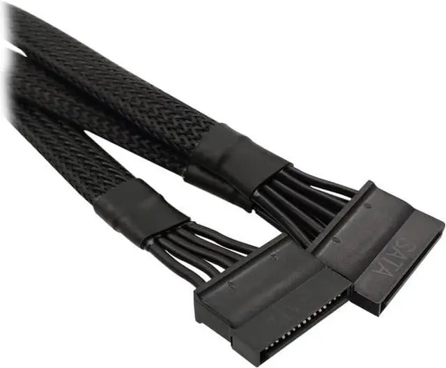 Alt view image 3 of 6 - 6 Pin to 3X 15 Pin SATA Hard Drive Power Adapter Sleeved Cable for Some Specific Types of EVGA Modular PSUs 20-in(50cm)