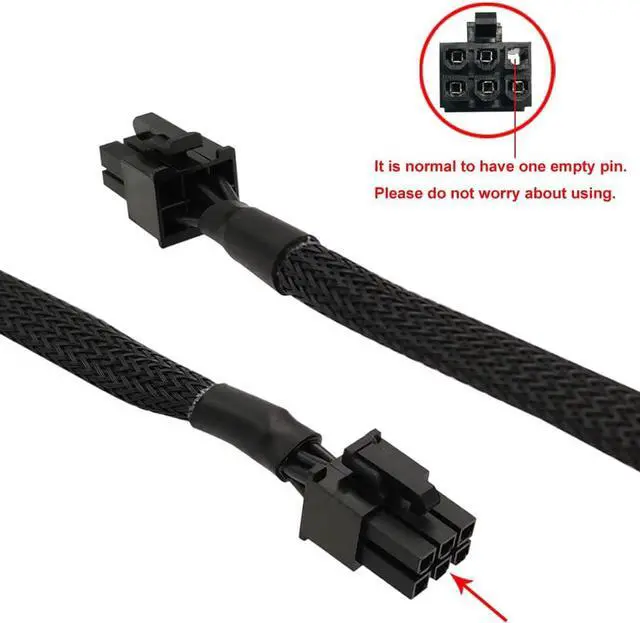 Alt view image 2 of 6 - 6 Pin to 3X 15 Pin SATA Hard Drive Power Adapter Sleeved Cable for Some Specific Types of EVGA Modular PSUs 20-in(50cm)