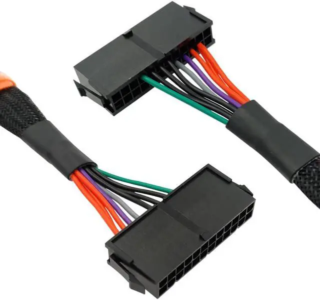 Alt view image 2 of 4 - YEZriler 24 Pin to 8 Pin ATX PSU Power Adapter Sleeved Cable for DELL Optiplex 3020 5040 7020 9020 Precision T1700 13-inch(33cm)