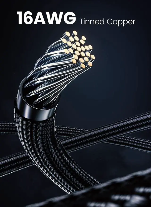 Alt view image 5 of 7 - Fasgear PCI-e 5.0 Extension Cable 30cm/1ft 16 Pin(12+4) Male to PCIE 5.0 3x8Pin(6+2) Female Sleeved Extension Cable with 4 Cable Combs 12VHPWR 16AWG Cable Compatible for GPU 3090Ti & RTX 4080 4090