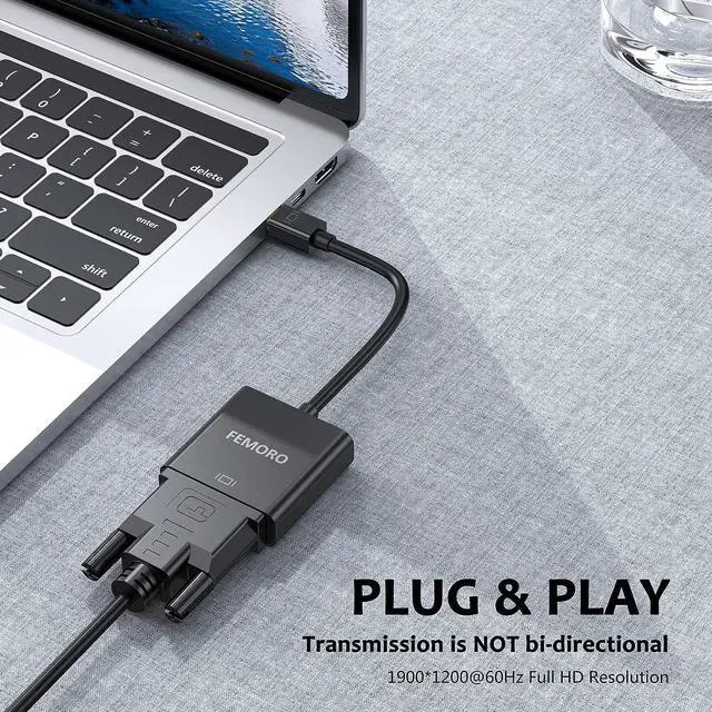Alt view image 2 of 7 - Mini DisplayPort to VGA Adapter Mini Display Port DP to VGA Cable Converter Male to Female Thunderbolt and Thunderbolt 2 Port Compatible with Monitor