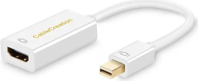 Main image of 4K Mini DisplayPort to HDMI Adapter Mini DP(Thunderbolt Port Compatible) to HDMI AV HDTV Male to Female Adaptor for Mac Book Imac White Color