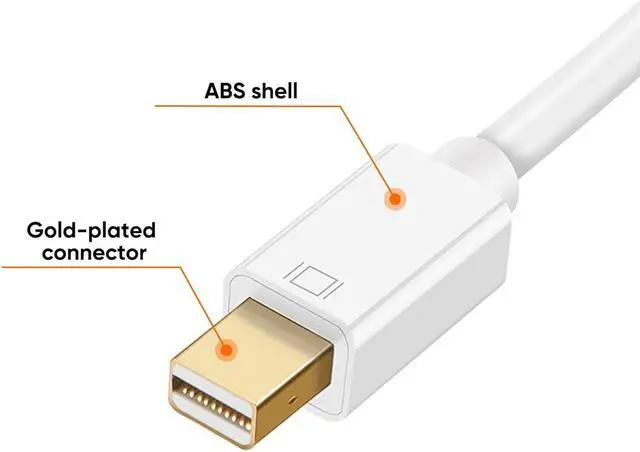 Alt view image 3 of 7 - 4K Mini DisplayPort to HDMI Adapter Mini DP(Thunderbolt Port Compatible) to HDMI AV HDTV Male to Female Adaptor for Mac Book Imac White Color