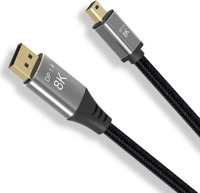 Alt view image 2 of 7 - CABLEDECONN 2M 6.6FT Mini DP to DisplayPort 8K Cable 8K(7680x4320)@60Hz 4K@144Hz DisplayPort 1.4 Bi-Directional Transmission DisplayPort to Mini DisplayPort 8K Cable