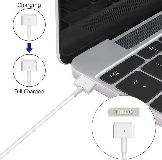 Alt view image 5 of 7 - Mac Book Pro Charger, AC 85w Magnetic T-Tip Power Adapter Charger Compatible with MacBook Pro 17/15/13 Inch (Retina, 2012-2015)
