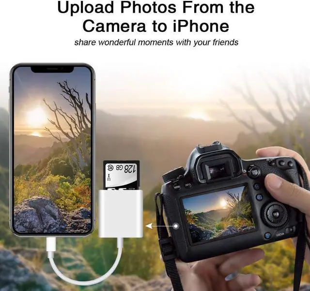 Alt view image 7 of 7 - Sd Card Reader for iPhone iPad Camera,Dual Card Slot Memory Card Reader Supports SD and TF Card Trail Camera Viewer Sd Card Adapter Portable Micro Sd Card Reader No Application Required Plug and Play