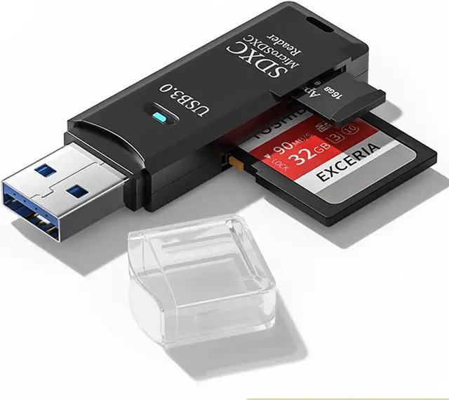 Main image of USB 3.0 Micro SD Card Reader, 5Gbps 2-in-1 SD Card Reader to USB Adapter, Wansurs Memory Card Reader for SDXC, SDHC, MMC, RS-MMC, Micro SDXC, Micro SD, Micro SDHC and UHS-I Cards