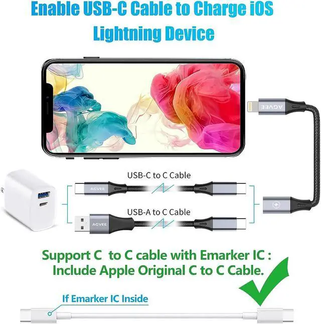 Alt view image 5 of 7 - 2 Pack 4 inch 30W USB-C Female to Lightning Cable Adapter Type-C to 8 Pin Male PD Fast Charging Converter Cord Data Sync Connector for iPhone 13 12 11 Airpods iOS Devices Carplay Dark Gray