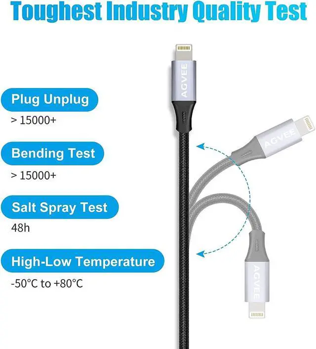 Alt view image 4 of 7 - 2 Pack 4 inch 30W USB-C Female to Lightning Cable Adapter Type-C to 8 Pin Male PD Fast Charging Converter Cord Data Sync Connector for iPhone 13 12 11 Airpods iOS Devices Carplay Dark Gray